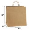 BagDream 12x7x12 Paper Bags 50Pcs Brown Paper Bags with Handles, Kraft Shopping Merchandise Retail Bags, Takeout/To Go Bags for Food Delivery, Wider-gusset Recycled Paper Gift Bags view 2