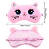 2 Pcs Plush Eye Mask Soft Sleeping Blindfold Eye Cover Comfortable Cute Animal Sleeping Mask Satin Nap Night Eyeshade Cover for Women Men Gift (Pink Muliticolor Cat Style) view 2