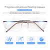 PEEPAI Progressive Multifocus Rimless Reading Glasses Titanium Computer Anti UV Blue Light Readers Transition Lightweight Presbyopia Eyeglasses for Men Women 2.0 view 2