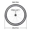 2Pcs 24 Inch Wheelchair Wheels Assembly, Solid Rear Wheel Replacement, Aluminum Alloy Spoke Hub with Handrim, 12mm(1/2") Bearing view 3