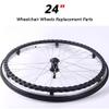 2Pcs 24 Inch Wheelchair Wheels Assembly, Solid Rear Wheel Replacement, Aluminum Alloy Spoke Hub with Handrim, 12mm(1/2") Bearing view 4