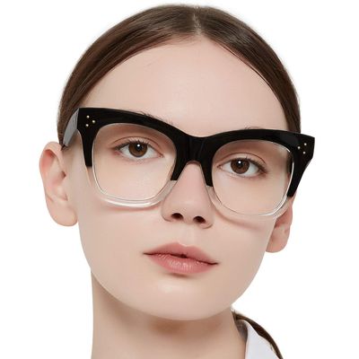 OCCI CHIARI Oversized Reading Glasses for Women 3.0 Fashion Readers 1.0 1.25 1.50 1.75 2.0 2.25 2.50 2.75 3.0 3.5 4.0(Clear, 3.0)