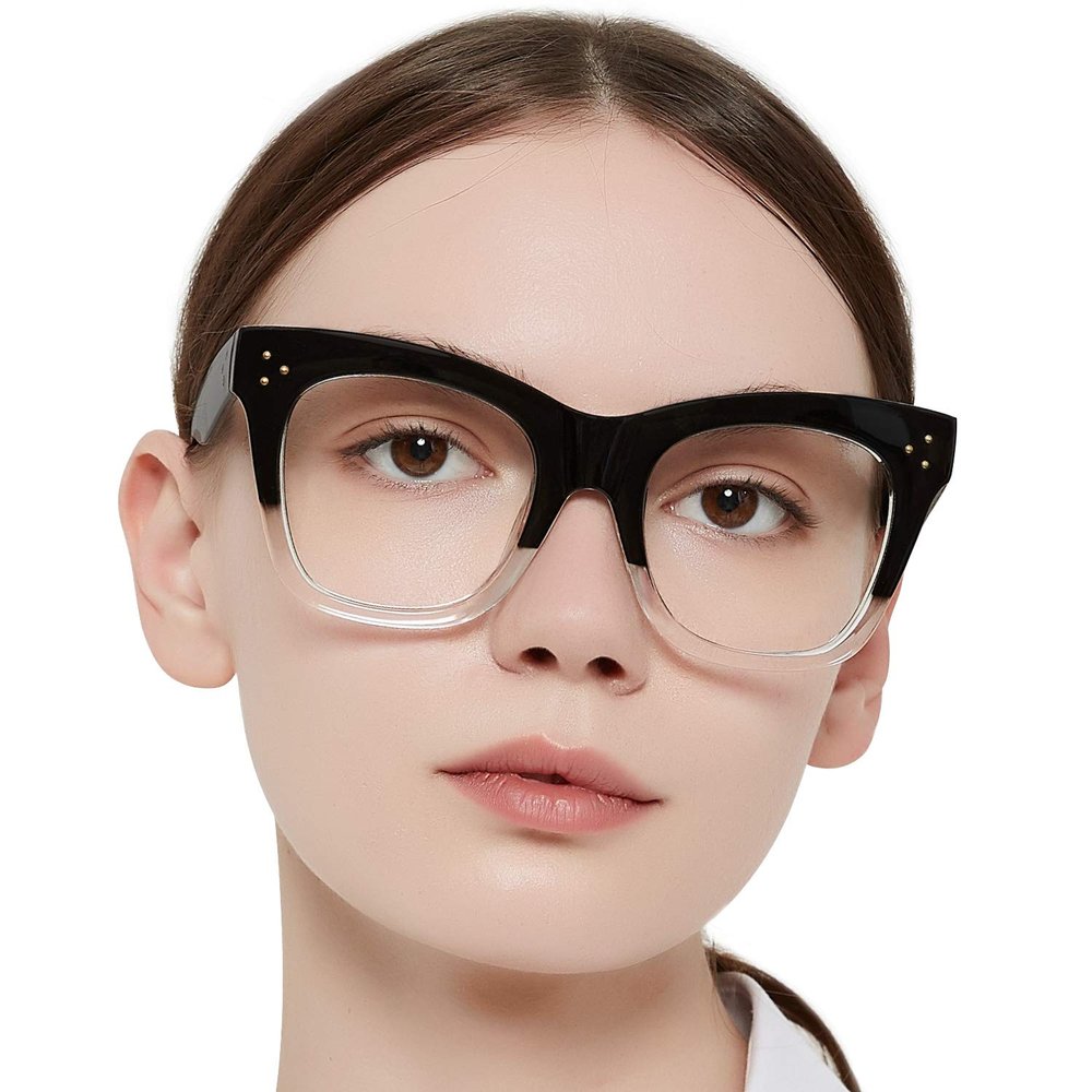 OCCI CHIARI Oversized Reading Glasses for Women 3.0 Fashion Readers 1.0 1.25 1.50 1.75 2.0 2.25 2.50 2.75 3.0 3.5 4.0(Clear, 3.0)