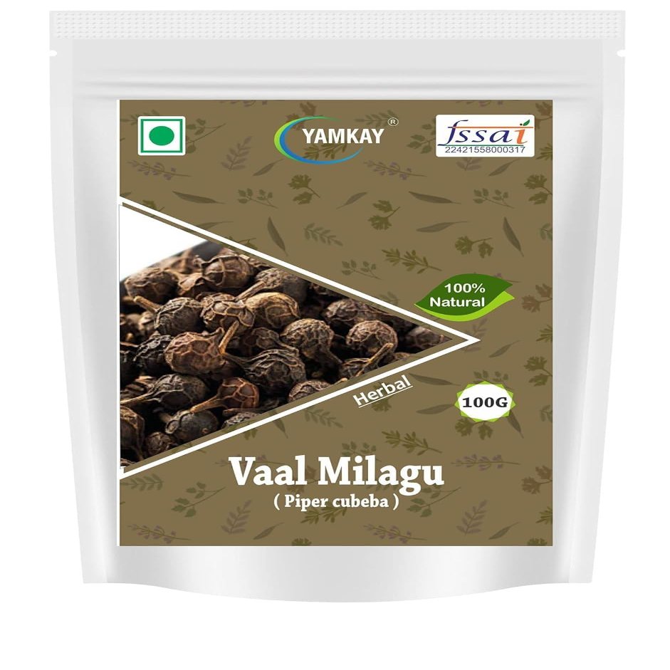 YAMKAY Vaal Milagu Piper cubeba Piper cubeba Tailed Pepper Java Pepper Cubeb valmilaku (700 GM)