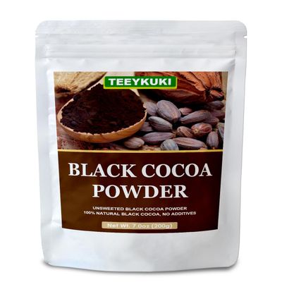 Black Cocoa Powder, 7.0oz(200.0g), Premium Food Grade Black Cocoa Powders for Cooking & Baking, Non-GMO