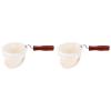 2 Pcs Coffee Cloth Filter Reusable Washable Flannel Cloth Handmade Coffee Filter Strainer with Wooden Handle(L) view 1