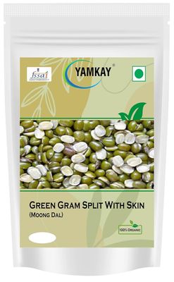 Yamkay Organic Green Gram Split With Skin Moong Dal (1500 GM)