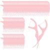 Baderke 100 Count Dual Line Floss Picks Dental Floss Sticks Bulk Non Breakable Toothpicks Double String Tooth Picks Flossers for Adults Teeth Cleaning Family Travel(Pink) view 1
