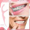 Baderke 100 Count Dual Line Floss Picks Dental Floss Sticks Bulk Non Breakable Toothpicks Double String Tooth Picks Flossers for Adults Teeth Cleaning Family Travel(Pink) view 4