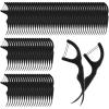 Baderke 100 Count Dual Line Floss Picks Dental Floss Sticks Bulk Non Breakable Toothpicks Double String Tooth Picks Flossers for Adults Teeth Cleaning Family Travel(Black) view 1