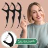Baderke 100 Count Dual Line Floss Picks Dental Floss Sticks Bulk Non Breakable Toothpicks Double String Tooth Picks Flossers for Adults Teeth Cleaning Family Travel(Black) view 3