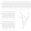 Baderke 100 Count Dual Line Floss Picks Dental Floss Sticks Bulk Non Breakable Toothpicks Double String Tooth Picks Flossers for Adults Teeth Cleaning Family Travel(White) view 1
