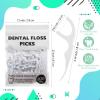 Baderke 100 Count Dual Line Floss Picks Dental Floss Sticks Bulk Non Breakable Toothpicks Double String Tooth Picks Flossers for Adults Teeth Cleaning Family Travel(White) view 2
