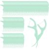 Baderke 100 Count Dual Line Floss Picks Dental Floss Sticks Bulk Non Breakable Toothpicks Double String Tooth Picks Flossers for Adults Teeth Cleaning Family Travel(Light Green) view 1