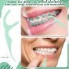 Baderke 100 Count Dual Line Floss Picks Dental Floss Sticks Bulk Non Breakable Toothpicks Double String Tooth Picks Flossers for Adults Teeth Cleaning Family Travel(Light Green) view 4