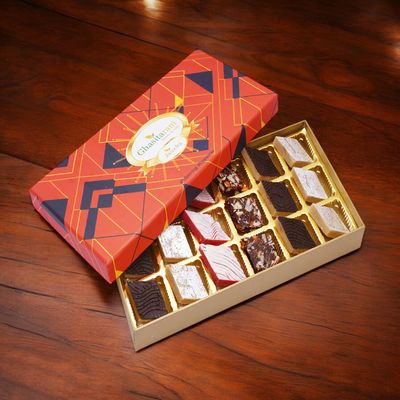 Ghasitaram Gifts Jaiccha Mix Kaju Katlis 18 pcs in Designer Box|Gift for Diwali,Holi,Rakhi,Valentine,Christmas,Birthday,Anniversary,Gift for Her,Him,Mothers Day,Fathers Day|