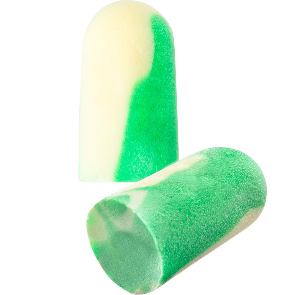 BioSoft Mega Bullet Bio-Based Foam Ear Plugs Bulk 500-Pair, NRR 32 / SNR 38, Green/White, Uncorded (BSF-1B)