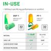 BioSoft Mega Bullet Bio-Based Foam Ear Plugs Bulk 500-Pair, NRR 32 / SNR 38, Green/White, Uncorded (BSF-1B) view 3