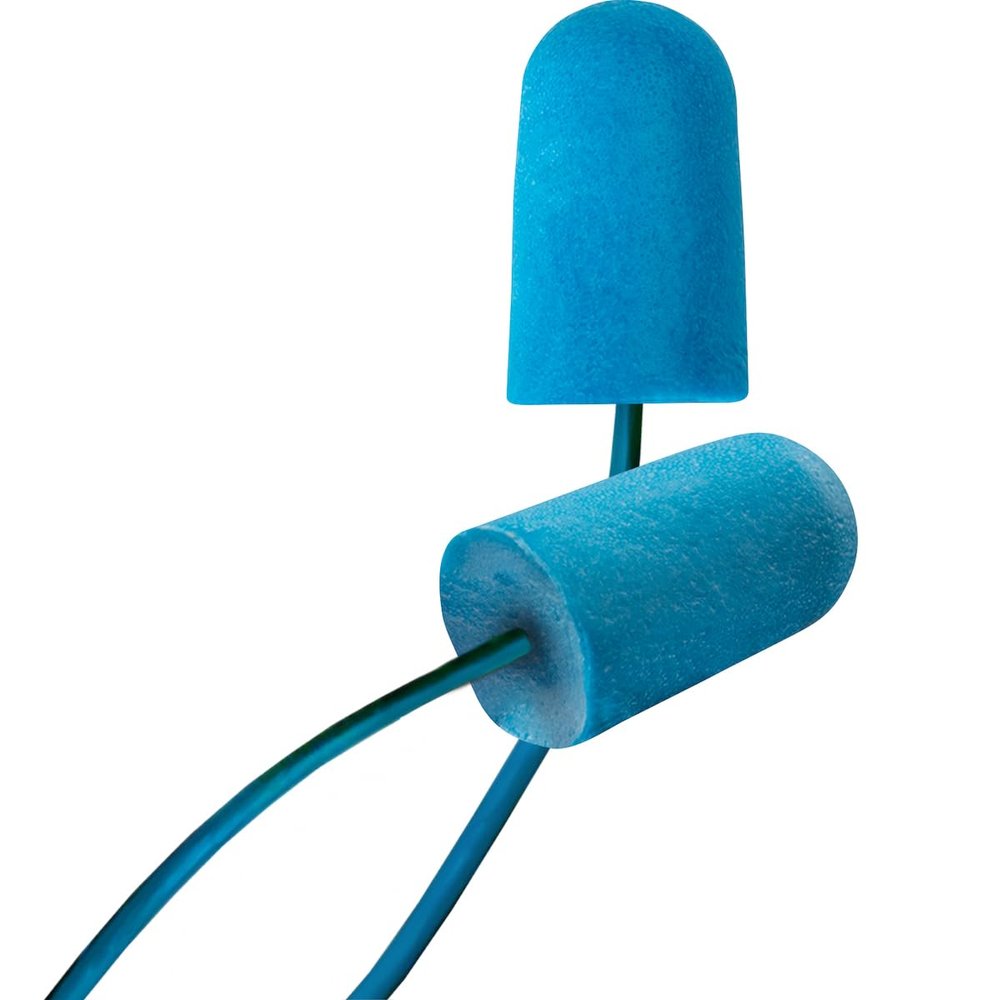 BioSoft Food Pro Bullet Bio-Based Metal Detectable Corded Foam Ear Plugs 100-Pair, NRR 32, Blue, Tapered (BSF-D)