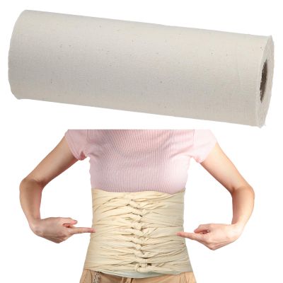 Hahafelt Bengkung Postpartum Belly Binding Wrap Traditional White Unbleached Muslin Cotton Cloth Postpartum Wrap for Women Pregnancy Waist Supply 17 Yards Long(Unlocked Edge)