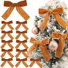 Velvet Bows Christmas Bows Twist Tie Bows 12 PCS Premade Bows for Christmas Tree,Wreaths, Gift Basket, Spring Decor, Gift Wrapping, Swag, Wedding (Brown) view 1