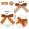 Velvet Bows Christmas Bows Twist Tie Bows 12 PCS Premade Bows for Christmas Tree,Wreaths, Gift Basket, Spring Decor, Gift Wrapping, Swag, Wedding (Brown) view 2