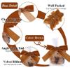 Velvet Bows Christmas Bows Twist Tie Bows 12 PCS Premade Bows for Christmas Tree,Wreaths, Gift Basket, Spring Decor, Gift Wrapping, Swag, Wedding (Brown) view 3