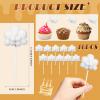 10Pcs Cloud Cake Topper Plush Cloud Shaped Cupcake Toppers Yarn Ball Cupcake Picks Clouds Decorations for Birthday Wedding Party Supplies, Cloud Cake Topper, Cloud Cupcake Topper view 2
