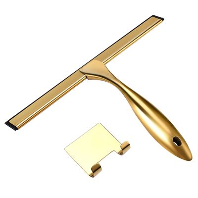 hokojix Stainless Steel Shower Squeegee with Handle Silicone Rubber Cleaner
