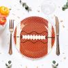 PUEVENYI 50PCS Football Party Paper Plates - 7Inch Round Dessert Plates for Cake Salad Fruit Pizza Disposable Football Themed Decoration Supplies for Fan Sports Event, Birthday Party view 4