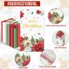 100PCS Christmas Napkins Disposable Poinsettia Flower Paper Napkins 3 Ply Decorative Paper Hand Towels for Bathroom Xmas Red Poinsettia Berry Guest Napkins for Winter Holiday Christmas Cocktail Party view 3