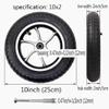 10 Inch Wheelchair Replacement Front Wheels, 10x2 Electric Wheelchair Wheels Accessories, Pneumatic Rubber Tires, Casters Rollers, with 2/1" Bearing (2-Pack) view 4