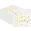100 PCS Happy Birthday Paper Napkins, 2 Ply Gold Foil Birthday Disposable Hand Towels Napkins, 1313 Inch Dinner Cocktail Decorative Napkin for Birthday Party Table Decorations view 1
