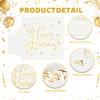 100 PCS Happy Birthday Paper Napkins, 2 Ply Gold Foil Birthday Disposable Hand Towels Napkins, 1313 Inch Dinner Cocktail Decorative Napkin for Birthday Party Table Decorations view 3