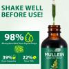 Mullein Leaf Extract for Lungs, Mullein Drops for Lungs, Support Lung, Respiratory Function for Healthy Breathing, Improvement in Pulmonary Function, Natural & Safe Supplement (2 PC) view 2