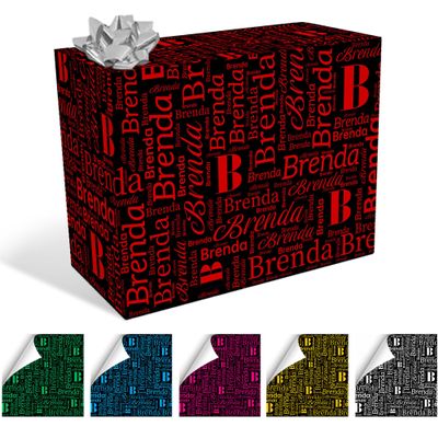 YESCUSTOM Personalized Name Wrapping Paper, 58"x23" Custom Christmas Birthday Wrapping Paper Rolls with Name Text, Christmas Birthady Wedding Party Gifts Wrap for kids Boys Girls Men Women