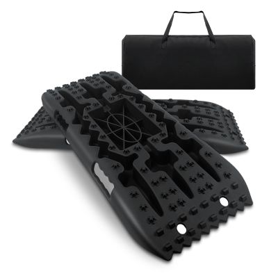 ROBLOCK Off-Road Traction Boards with Jack Lift Base and Carry Bag, 27.1" Reinforced Recovery Boards Offroad on Sand, Mud, Snow, Portable Overlanding Gear for 4WD, Truck, Jeep, RV, SUV, Black, 2 Pack