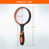 Wapodeai 10X Magnifying Glass for Seniors & Kids, 2 Pack Non-Slip Handheld Magnifier Glasses with 75mm Lens, for Reading Book, Hobbies, Scientific Observation, Orange view 2