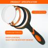 Wapodeai 10X Magnifying Glass for Seniors & Kids, 2 Pack Non-Slip Handheld Magnifier Glasses with 75mm Lens, for Reading Book, Hobbies, Scientific Observation, Orange view 4