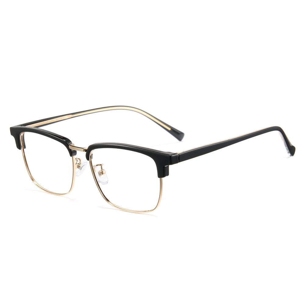 Cyxus 99% Acetate Blue Light Glasses Men, 22g Semi-rimless Browline Anti-Migraine Office Computer 8216