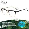 Cyxus 99% Acetate Blue Light Glasses Men, 22g Semi-rimless Browline Anti-Migraine Office Computer 8216 view 4