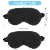 2 Pcs Black Plush Eye Mask Soft Sleeping Blindfold Eye Cover Comfortable Furry Faux Fur Sleeping Mask Satin Nap Night Eyeshade Cover for Women Men Gift view 2