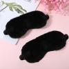 2 Pcs Black Plush Eye Mask Soft Sleeping Blindfold Eye Cover Comfortable Furry Faux Fur Sleeping Mask Satin Nap Night Eyeshade Cover for Women Men Gift view 3