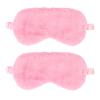 2 Pcs Plush Eye Mask Soft Sleeping Blindfold Eye Cover Comfortable Furry Faux Fur Sleeping Mask Satin Nap Night Eyeshade Cover for Women Men Gift (Pink) view 1