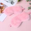 2 Pcs Plush Eye Mask Soft Sleeping Blindfold Eye Cover Comfortable Furry Faux Fur Sleeping Mask Satin Nap Night Eyeshade Cover for Women Men Gift (Pink) view 3