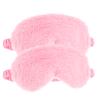 2 Pcs Plush Eye Mask Soft Sleeping Blindfold Eye Cover Comfortable Furry Faux Fur Sleeping Mask Satin Nap Night Eyeshade Cover for Women Men Gift (Pink) view 4