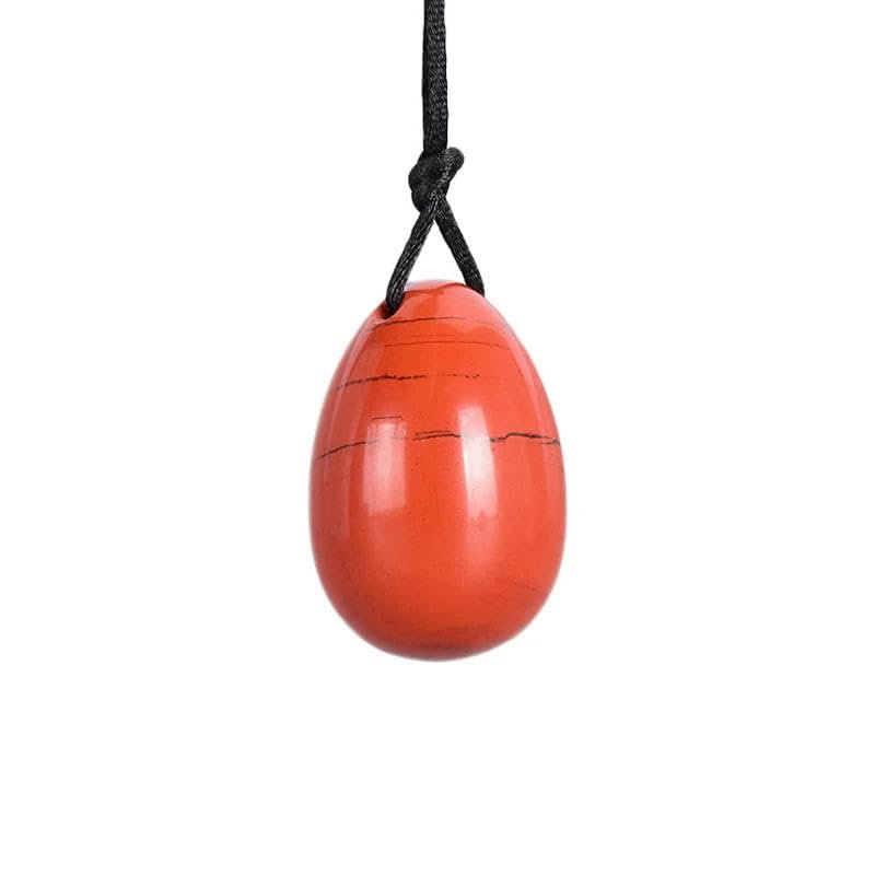 JRJRJ Rose Quartz Yoni Eggs Jade Balls Massager for Women Natural Crystal Stone Kegel Exercise Tightening Massage Eggs-Red Jasper-L-4.5x3CM