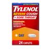 Tylenol Extra Strength Severe Cough + Sore Throat Caplets, Daytime Extra Strength Pain Reliever & Fever Reducer + Cough Suppressant, Acetaminophen 500 mg, Dextromethorphan HBr 15 mg, 24 ct view 1