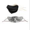 Jeelow 100% Mulberry Silk Face Cloth Covering Washable Reusable 22 Momme Double Layer Two Tone Adjustable Straps (Black+Silver) view 1
