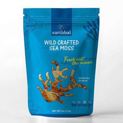 Earthbal Wildcrafted Raw Golden Sea Moss from St Lucia l Makes 80oz+ Sea Moss Gel l Vegan l Irish Moss - Mineral and Vitamin Dense